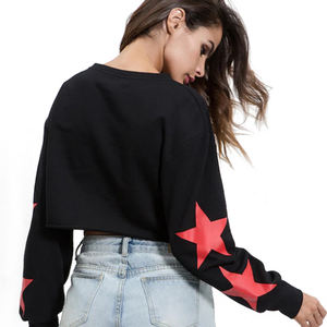 Estilo de tendencia bordado personalizado logo Crop Top Sudadera con capucha Bajo MOQ liso Fácil de usar en blanco popular Crop Top Sudadera con capucha - Product Image 3