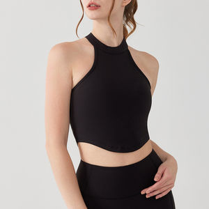 Débardeur avec logo personnalisé OEM pour femmes, débardeur basique, entraînement simple, hauts courts en jersey de soie pour vêtements de sport décontractés, d'entraînement - Product Image 4