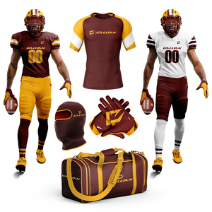 Diseño personalizado 100% poliéster transpirable tela de manga corta uniformes de fútbol americano Teamwear Jersey conjuntos para sublimación - Product Image 1