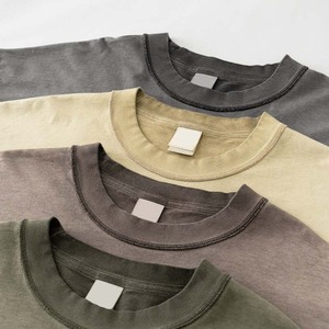 T-shirt Vintage Distressed Heavy Duty con Stampa Brand e Taglio Corto, Stile Urbano - Product Image 6