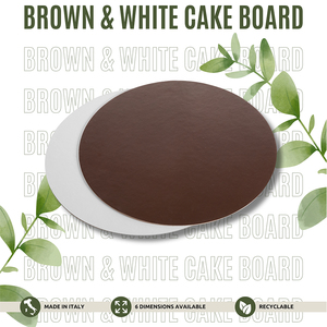 Fabriqué en Italie laminé jetable rond brun et blanc planche à gâteau carton taille différente prêt à expédier - Product Image 2