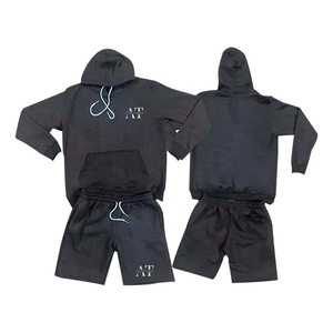 Tie Dye French Terry Sudadera con capucha y pantalones cortos Conjunto de chándal para hombre Conjunto de sudor personalizado Tie Dye - Product Image 5