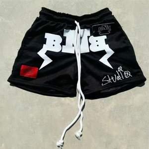 กางเกงขาสั้นเล่นกีฬา5นิ้วสำหรับผู้ชายกางเกงขาสั้นตาข่ายพิมพ์ลายหน้าจอสำหรับฤดูร้อนงานตามสั่ง - Product Image 3