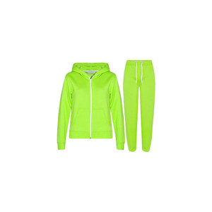 OEM Custom Winter Solid Two-Piece Short Set Breathable <b>Fleece</b> <b>Lining</b> Knee-Length Zip-Up <b>Jacket</b> Elastic Waist Sweatpants Casual - Product Image 1