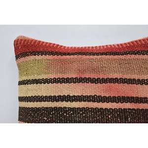 Almohada Kilim Patchwork de lana multicolor Diseño tejido de 14x14 pulgadas con patrón vintage - Product Image 2