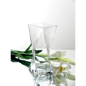 VUT0410 - <b>Clear</b> Twisted Block <b>Vase</b> - H:10 - Product Image 5