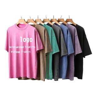 T-shirts décontractés unisexes de haute qualité 100% coton, écologiques, 300g, coupe ample, épaules tombantes, couleur unie, manches courtes - Product Image 2