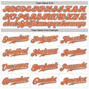 Camiseta de béisbol auténtica blanca naranja a rayas anaranjada-negra personalizada - Product Image 4