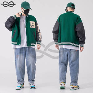 Fabricant OEM Broderie en chenille de haute qualité Manches en cuir pour hommes College Bomber de baseball personnalisé Letterman Laine satin - Product Image 3