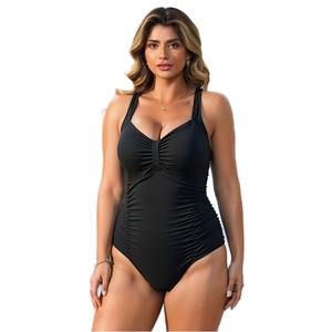 Maillot de bain une pièce personnalisable pour femme, taille haute, imprimé, écologique, à nouer devant, séchage rapide, antibactérien, réversible - Product Image 1