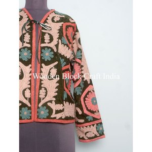 Chaqueta Corta Suzani de Terciopelo Bordado de Algodón de Primera Calidad, Estilo Bohemio, Clásica y Elegante, Superventas 2025 - Product Image 1