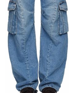 Pantalones Vaqueros Cargo Azules Personalizados para Mujer, Cintura Alta, Pierna Ancha, con Bolsillos Utilitarios, Ropa Urbana de Moda, Suministro del Fabricante, OEM - Product Image 5