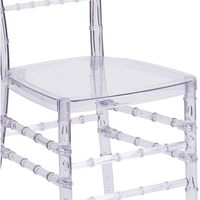 Set mit 4 eleganten Acryl-Esszimmers tühlen mit Rückenlehne Transparenter Ghost Clear Crystal Chiavari Event-Stuhl für Hochzeiten
