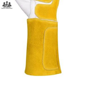 Gants de soudage vintage en cuir à doigts entiers, haute qualité, couleur unie, quantité en vrac, meilleur fournisseur - Product Image 5