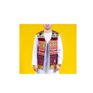 เสื้อกั๊กปักลายแบบครึ่งเอวสำหรับผู้ชาย,เสื้อโค้ทแฮนด์เมดแบบดั้งเดิมทำมือจากอัฟกานิสถาน - Product Image 1