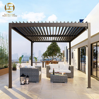 Pergola en aluminium à lames orientables, commande à distance, fonctionnement motorisé, imperméable, écologique, taille personnalisable pour balcon extérieur, jardin