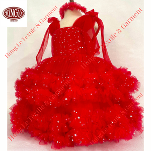 Robe de princesse de haute qualité pour la décoration des filles avec les volants en maille. - Product Image 1