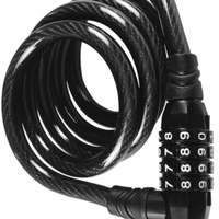Candado de Combinación ABA Hecho en Taiwán, Candado de Cable de Aleación de Zinc de 4 Dígitos, 280g, 48 Pulgadas, Característica de Seguridad para Bicicletas/Motocicletas BMX