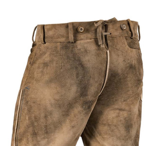 Meilleur prix High Street Wear Lederhosen Short brodé en cuir Vêtements pour hommes Vêtements et accessoires Shorts - Product Image 4