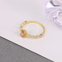 Anillos de Compromiso de diamante para niña y mujer, de Plata de Ley 925, joyería chapada en oro de 18k, anillos de circonia rosa para niña y mujer
