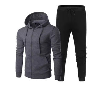 Wholesale Spring and Autumn Zipper Hooded Sweatshirt Men's Casual Blank Sweatshirt Custom Logo Two-Piece <b>Set</b> <b>on</b> ZOHAN CREATIONS - Product Image 5