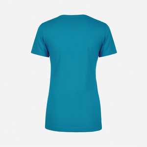 Camisetas turquesa de algodón con cuello redondo para mujer Impresión disponible con DTG, serigrafía y bordado digital transpirable - Product Image 4