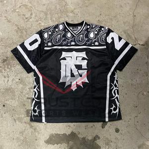 Camiseta de Malla de Fútbol Americano 100% Poliéster, Manga Corta, Transpirable, Personalizable, MOQ Bajo, Venta al Por Mayor - Product Image 4