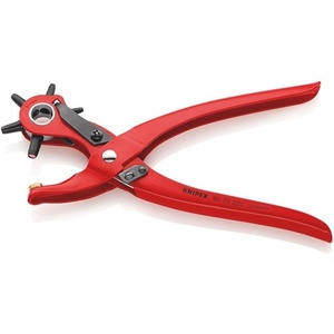 Alicates Perforadores Giratorios KNIPEX de 220 mm con Recubrimiento en Polvo Rojo, 5 Tamaños de Perforación de 2-4.5 mm, Herramienta para Perforar Cuero - Product Image 6