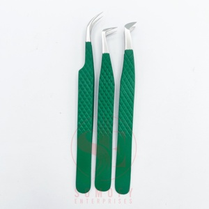 Pinzas para Pestañas Somofy Enterprises Diamond Grip, Acero Inoxidable, Alta Capacidad, Punta Profesional, Acabado Mate Verde - Product Image 3