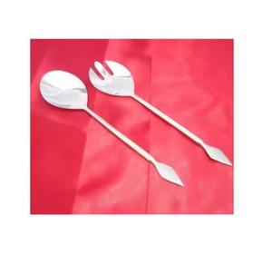 Ensemble de couverts à salade en acier inoxydable forgé à la main Couverts élégants avec poignées polies miroir argenté Couverts de qualité supérieure pour la salle à manger - Product Image 3