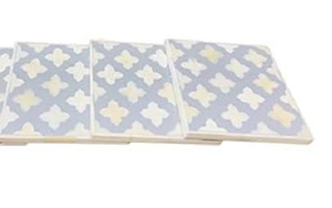 Sous-verres carrés classiques faits à la main en os incrusté, résistants à la chaleur et écologiques pour salle à manger - Product Image 2