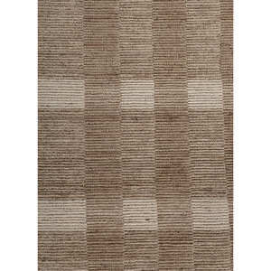 พรมขนสัตว์ทอมือลายเส้นสีเบจและสีน้ำตาล รูปทรงสี่เหลี่ยมผืนผ้า สำหรับตกแต่งบ้าน ห้องนั่งเล่น ห้องนอน ทางเดิน รุ่น Hwl-450 - Product Image 3