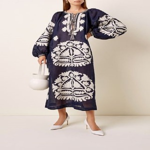 Robe Longue de Grande Taille Midi de Couleur Contrastée pour Femmes de Grande Taille Style de Bureau pour Femmes Robes Décontractées de Haute Qualité - Product Image 2