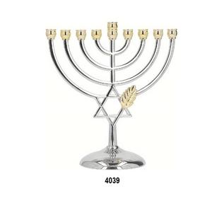 Porte-bougie métallique à 9 bras, religieux, Menorah - Product Image 2