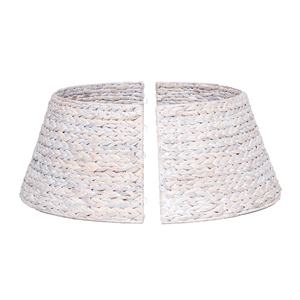 Handmade White Water Hyacinth Woven Tree Collar Skirt Foldable Natural Christmas Decorations Lar Base Stand for Party Home Decor - Product Image 5