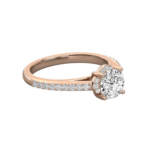 18K Gold Solitaire Round Diamond Ladies Brilliant Ring - Product Image 2