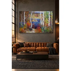 Impression sur toile Fida Blue Lake Among Birch Trees - Product Image 4