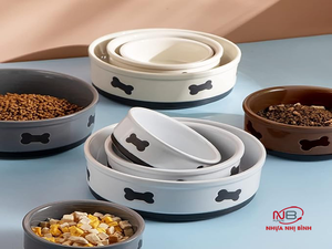 Cuencos de plástico duradero para perros/gatos de calidad superior con estilo ecológico OEM, cuencos de alimentación para mascotas multicolores con fondo antideslizante resistente - Product Image 3