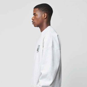 Sudadera de cuello redondo de gran tamaño, suéter de algodón liso con logotipo impreso, Jersey bordado en blanco para hombre, sudadera bordada, registro personalizado - Product Image 4