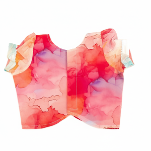 Ensemble Lehenga Choli pour enfants Shoryam Fashion, imprimé marbre rose, style Bollywood, tenue de fête traditionnelle pour filles en bas âge - Product Image 3