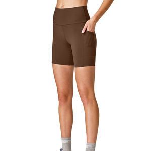 Shorts de Yoga para Mujer, Cintura Alta, Elásticos, Sólidos, Transpirables, Ecológicos, 100% Nailon, Compresión Elástica, para Entrenamiento y Gimnasio - Product Image 1