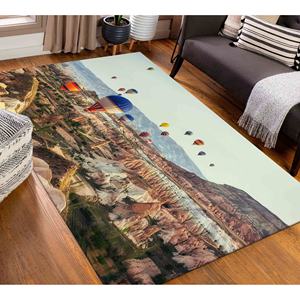 Cappadocia <b>Rug</b>: Air Balloon Landscape, Pet Friendly Home Decor,<b>Chenille</b> <b>Rug</b> - Product Image 3