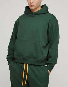 Conjunto de Sudadera con Capucha de Corte Cuadrado, Hecho a Medida, 100% Algodón Felpa, 500 GSM, para Hombre, Estilo Urbano Holgado, Color Sólido, Transpirable, Chándal para Hombre - Product Image 2