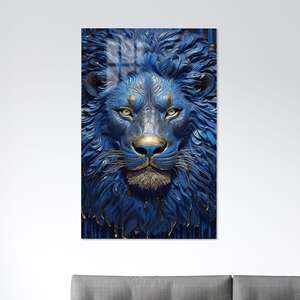 Cuadro en lienzo con estampado de animales Majestic King - Decoración moderna, vidrio - Product Image 1