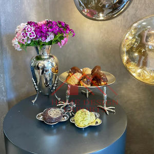 Soporte de pastel de Metal con acabado de plata alemana, decoración de mesa de fiesta de lujo, soporte de exhibición de pastel de Metal - Product Image 6