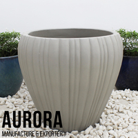 AuroraPots AUFC006 Pot Bunga Fibercement untuk Taman Rumah, Gaya Hidup, Ramah Lingkungan, Ringan, Tahan Lama, Dilengkapi Lubang Drainase