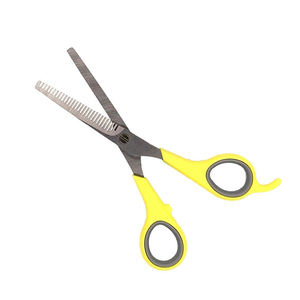 กรรไกรตัดผมสเตนเลสแบบมีสไตล์พร้อมที่จับพลาสติกที่วางปลายใบมีดตรงและที่วางนิ้วสำหรับผมบาง - Product Image 2