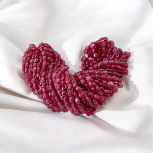 ลูกปัดทับทิมธรรมชาติทรงรีแบบเรียบสายอัญมณีหลวมสำหรับสร้อยข้อมือสร้อยคอทำเครื่องประดับลูกปัดทับทิมสีแดงขายส่ง - Product Image 5