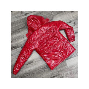 Veste bulle rembourrée en coton pour hommes en nylon 100% personnalisée OEM avec col montant et logo sur le devant - Product Image 1