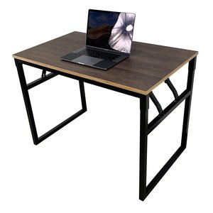 Minimalist Folding Plywood <b>Desk</b> with Iron Legs 100x60cm HOBP026 - Product Image 1